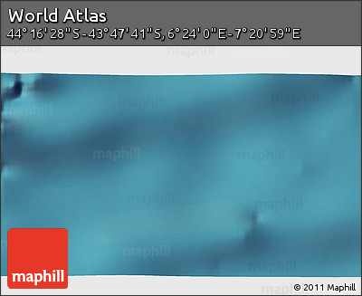 Satellite 3D Map of the Area around 44° 2' 4" S, 6° 52' 30" E