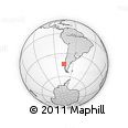 Outline Map of the Area around 44° 2' 4" S, 76° 25' 30" W, rectangular outline