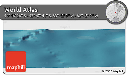 Satellite Panoramic Map of the Area around 44° 2' 4" S, 83° 13' 29" W