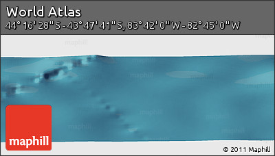 Satellite Panoramic Map of the Area around 44° 2' 4" S, 83° 13' 29" W