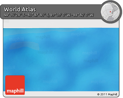 Physical 3D Map of the Area around 44° 2' 4" S, 89° 10' 30" W