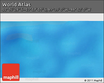 Physical 3D Map of the Area around 44° 2' 4" S, 89° 10' 30" W