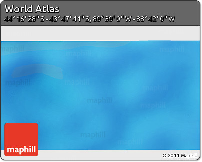 Physical 3D Map of the Area around 44° 2' 4" S, 89° 10' 30" W