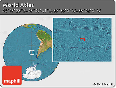 Satellite Location Map of the Area around 44° 2' 4" S, 89° 10' 30" W