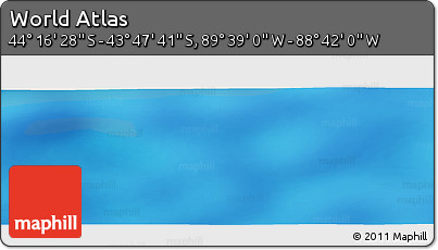 Physical Panoramic Map of the Area around 44° 2' 4" S, 89° 10' 30" W