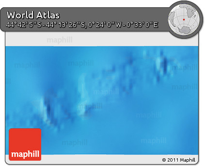 Physical 3D Map of the Area around 44° 27' 46" S, 0° 4' 30" E