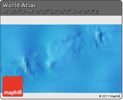 Physical 3D Map of the Area around 44° 27' 46" S, 0° 4' 30" E
