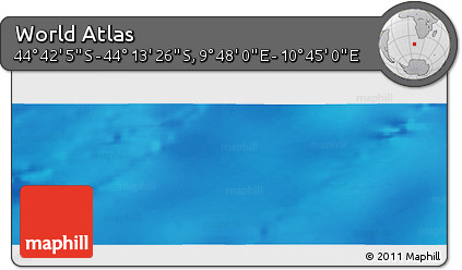 Physical Panoramic Map of the Area around 44° 27' 46" S, 10° 16' 30" E