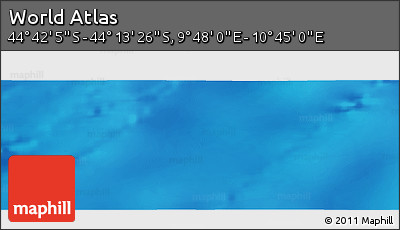 Physical Panoramic Map of the Area around 44° 27' 46" S, 10° 16' 30" E