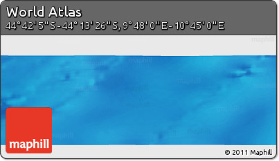 Physical Panoramic Map of the Area around 44° 27' 46" S, 10° 16' 30" E