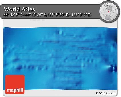 Physical 3D Map of the Area around 44° 27' 46" S, 127° 34' 30" E
