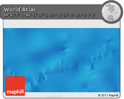 Physical 3D Map of the Area around 44° 27' 46" S, 132° 40' 30" E