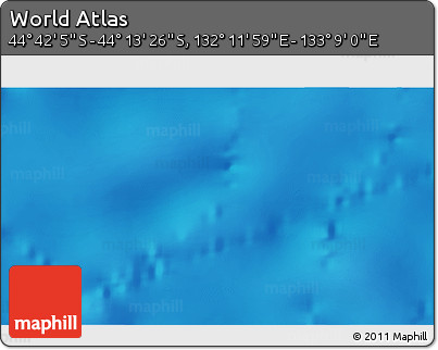 Physical 3D Map of the Area around 44° 27' 46" S, 132° 40' 30" E