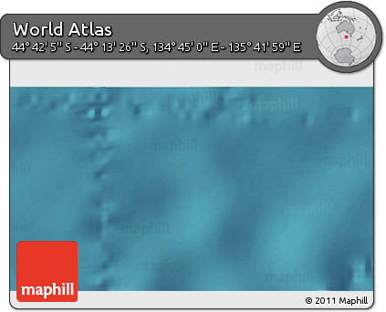 Satellite 3D Map of the Area around 44° 27' 46" S, 135° 13' 29" E