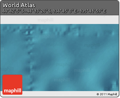 Satellite 3D Map of the Area around 44° 27' 46" S, 135° 13' 29" E