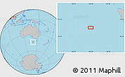 Gray Location Map of the area around 44° 27' 46" S, 139° 28' 29" E
