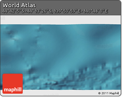 Satellite 3D Map of the Area around 44° 27' 46" S, 140° 19' 29" E