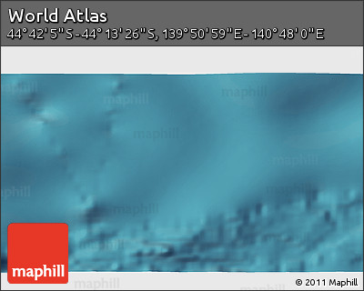 Satellite 3D Map of the Area around 44° 27' 46" S, 140° 19' 29" E