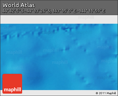 Physical 3D Map of the Area around 44° 27' 46" S, 143° 43' 29" E