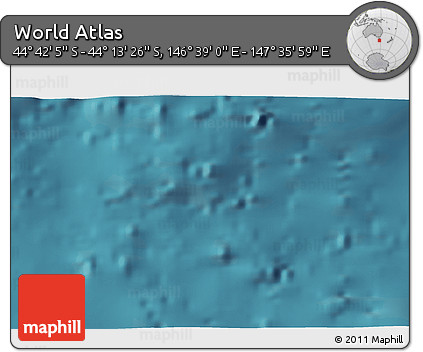 Satellite 3D Map of the Area around 44° 27' 46" S, 147° 7' 30" E