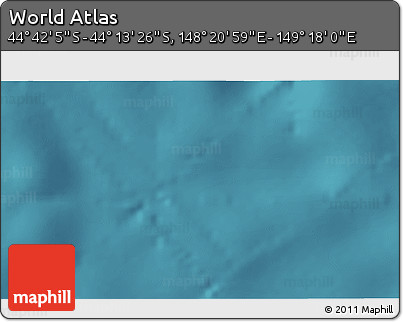 Satellite 3D Map of the Area around 44° 27' 46" S, 148° 49' 29" E
