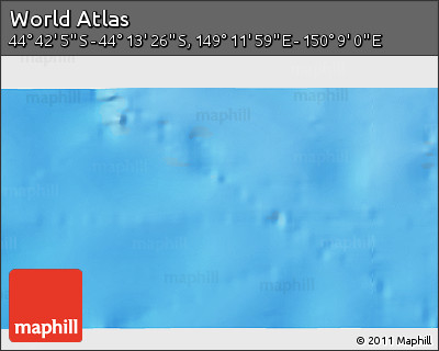 Physical 3D Map of the Area around 44° 27' 46" S, 149° 40' 30" E