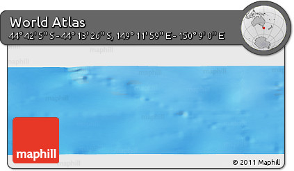 Physical Panoramic Map of the Area around 44° 27' 46" S, 149° 40' 30" E