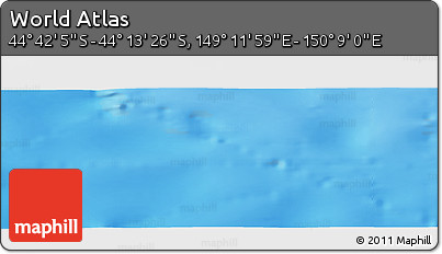 Physical Panoramic Map of the Area around 44° 27' 46" S, 149° 40' 30" E