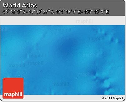 Physical 3D Map of the Area around 44° 27' 46" S, 154° 46' 30" E