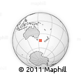 Outline Map of the Area around 44° 27' 46" S, 155° 37' 30" E, rectangular outline