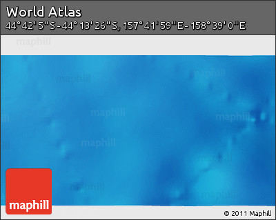 Physical 3D Map of the Area around 44° 27' 46" S, 158° 10' 30" E