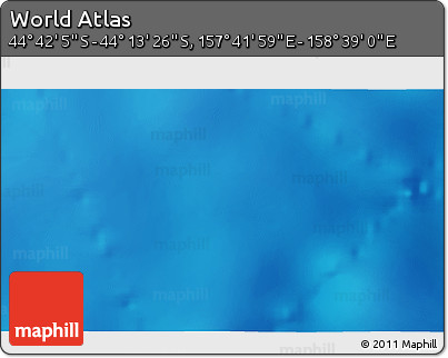Physical 3D Map of the Area around 44° 27' 46" S, 158° 10' 30" E
