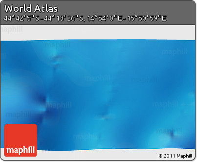 Physical 3D Map of the Area around 44° 27' 46" S, 15° 22' 30" E