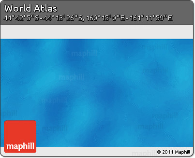 Physical 3D Map of the Area around 44° 27' 46" S, 160° 43' 29" E