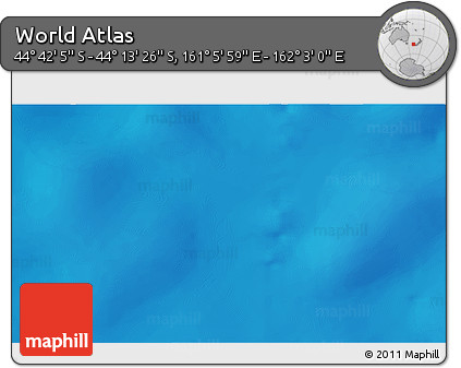 Physical 3D Map of the Area around 44° 27' 46" S, 161° 34' 29" E