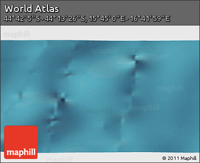 Satellite 3D Map of the Area around 44° 27' 46" S, 16° 13' 30" E