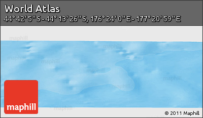 Political Panoramic Map of the Area around 44° 27' 46" S, 176° 52' 30" E