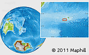 Physical Location Map of the area around 44° 27' 46" S, 177° 34' 29" W