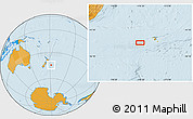 Political Location Map of the area around 44° 27' 46" S, 178° 25' 30" W