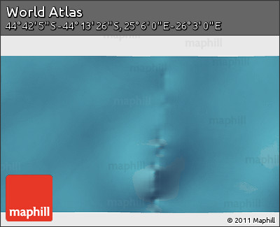 Satellite 3D Map of the Area around 44° 27' 46" S, 25° 34' 30" E