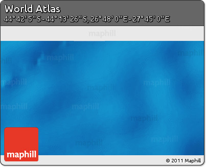 Physical 3D Map of the Area around 44° 27' 46" S, 27° 16' 29" E