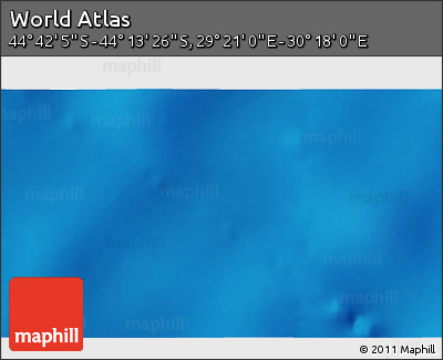 Physical 3D Map of the Area around 44° 27' 46" S, 29° 49' 30" E