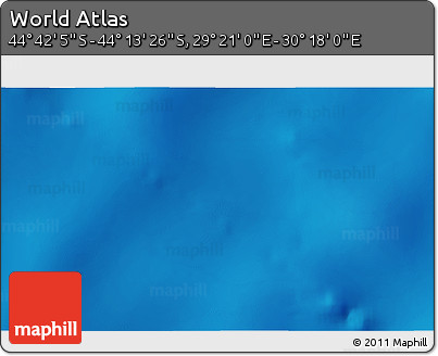 Physical 3D Map of the Area around 44° 27' 46" S, 29° 49' 30" E