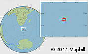Savanna Style Location Map of the area around 44° 27' 46" S, 29° 49' 30" E