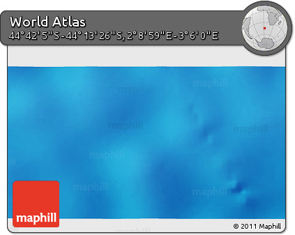 Physical 3D Map of the Area around 44° 27' 46" S, 2° 37' 30" E