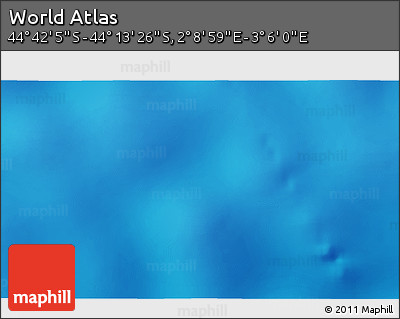 Physical 3D Map of the Area around 44° 27' 46" S, 2° 37' 30" E