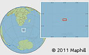 Savanna Style Location Map of the area around 44° 27' 46" S, 31° 31' 29" E