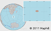 Gray Location Map of the area around 44° 27' 46" S, 32° 22' 30" E