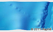 Physical 3D Map of the area around 44° 27' 46" S, 33° 13' 30" E