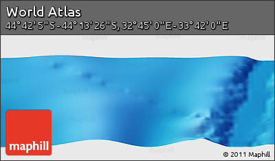 Physical Panoramic Map of the Area around 44° 27' 46" S, 33° 13' 30" E